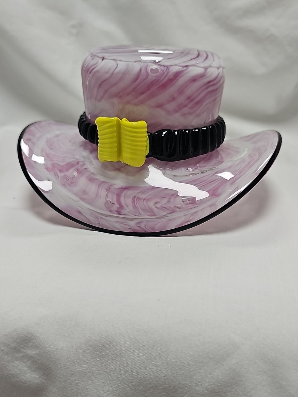 Vintage Block Crystal Mouth Blown Glass Hat